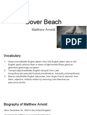 Реферат: Dover Beach Poetry Analysis Essay Research Paper